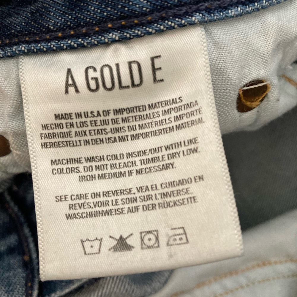 AGOLDE Blue Riley High Rise Straight Crop Jeans Distressed - Picture 7 of 10